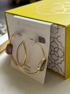 Kendra Scott Margot Hoop Earrings in Iridescent Abalone
